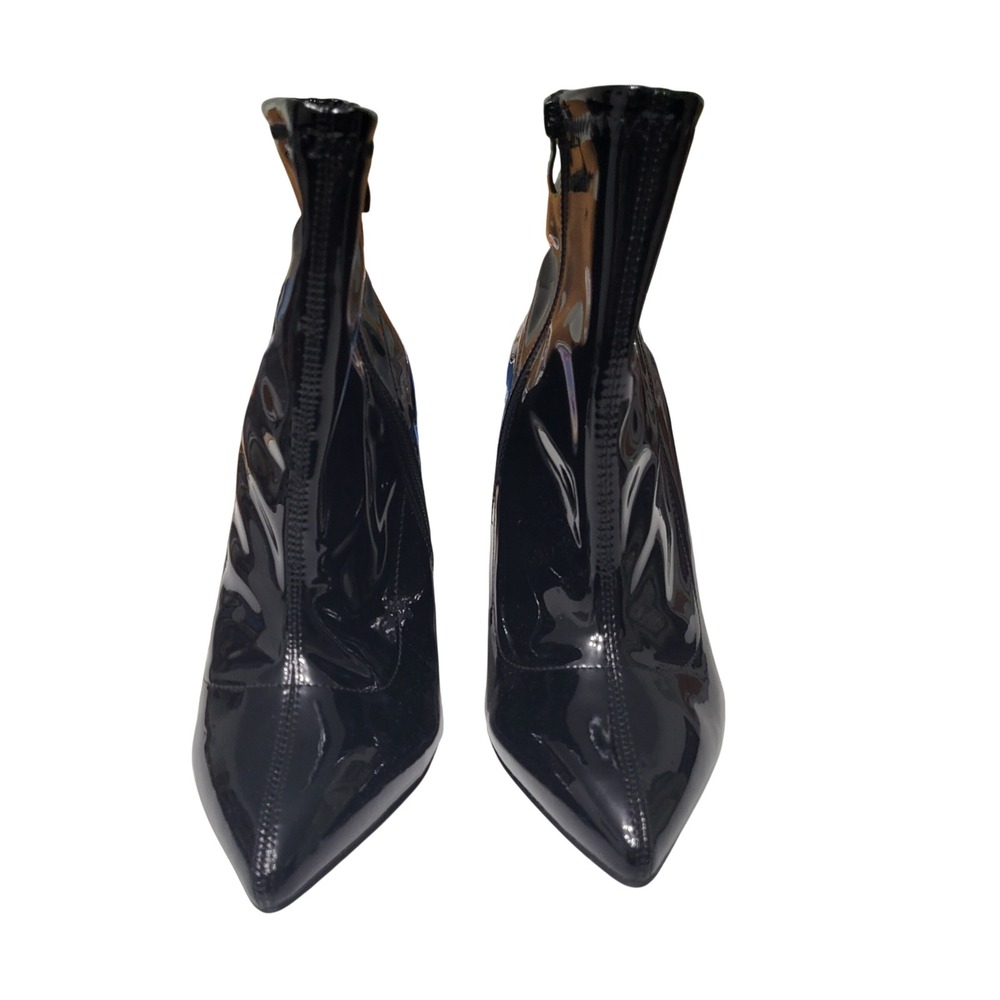 Torrid Black Patent Faux Leather Stiletto Ankle Boots 8.5 WW 18438739 - Picture 3 of 7